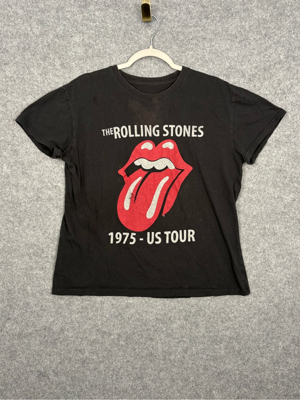 Rolling Stones 1975 US Tour Black Graphic Band Tee XL